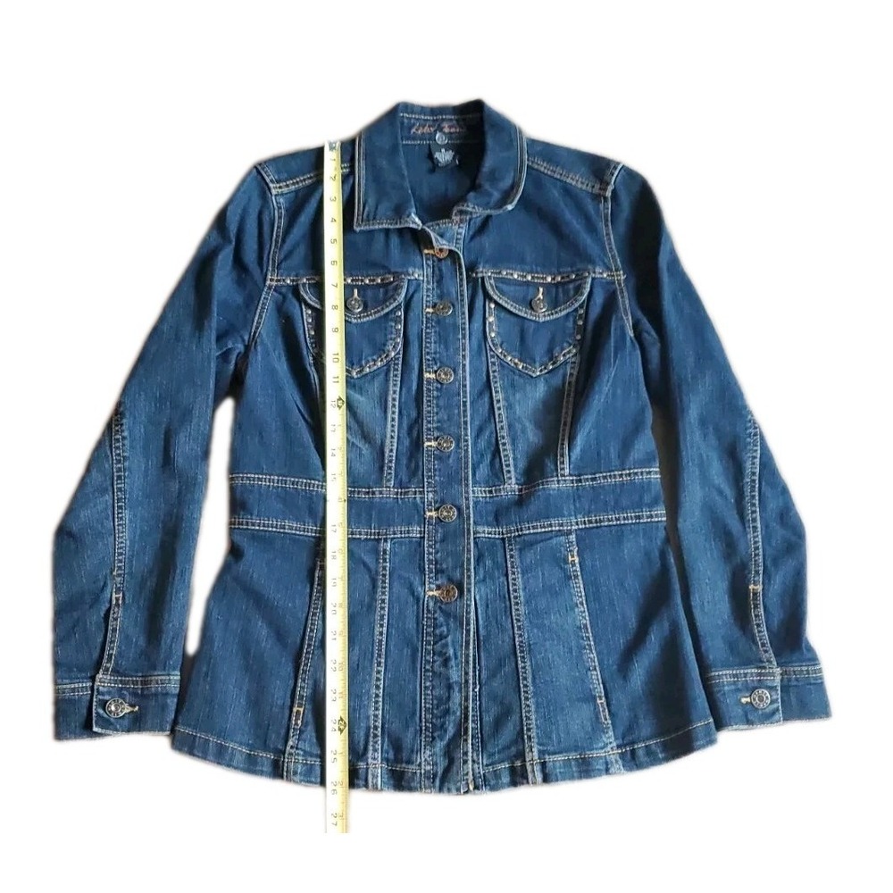 KIKIT Jean Jacket Denim Womens Size Medium Button Studded Western - Picture 5 of 7